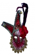 Çıngıraklı Dekoratif Tüylü Seramik Maske