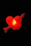Kırmızı Çift Kalp Lamba