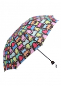 Renkli Kedili 8 Telli Rüzgara Dayanıklı Şemsiye