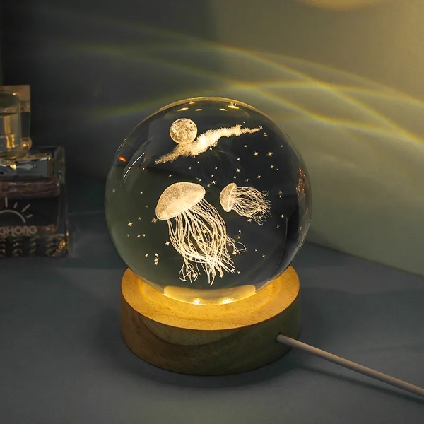 Deniz Anası Tasarımlı Işıklı Cam Küre