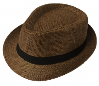 Siyah Kemerli Yazlık Hasır Erkek Fötr Şapka