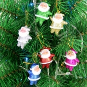 Simli Noel Baba Yılbaşı Ağacı Süsleri 6 Adet