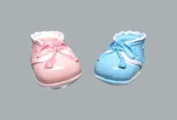 Mavi Renk Pabuç Şeklinde Bebek Şekeri Biblosu