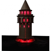 Dekoratif Işıklı Ahşap Galata Kulesi Lamba 25 cm