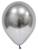 Krom Parlak Balon 12 İnç 50 Adet Gümüş