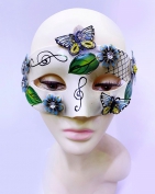 Kelebek ve Çiçek İşlemeli Venedik Maskesi