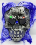 Led Işıklı Kuru Kafa İskelet Korku Maskesi