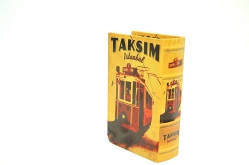 Ahşap Taksim Baskılı Kitap Kutu