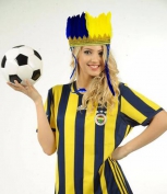 Sarı Lacivert Fenerbahçe Tüylü Saç Bandı