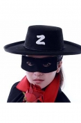 Z Logolu Zorro Şapkası ve Maskesi Çocuk Boy﻿