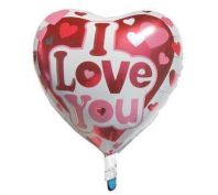 I Love You Baskılı Kalp Folyo Balon