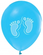 Ayak İzi Baskılı Balon 100 Adet Mavi Renk