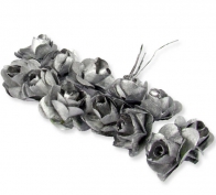 Orta Boy Kağıttan Gül Çiçek 144 Adet Gümüş
