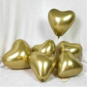 Parlak Krom Altın Renk Kalp Balon 12 İnç